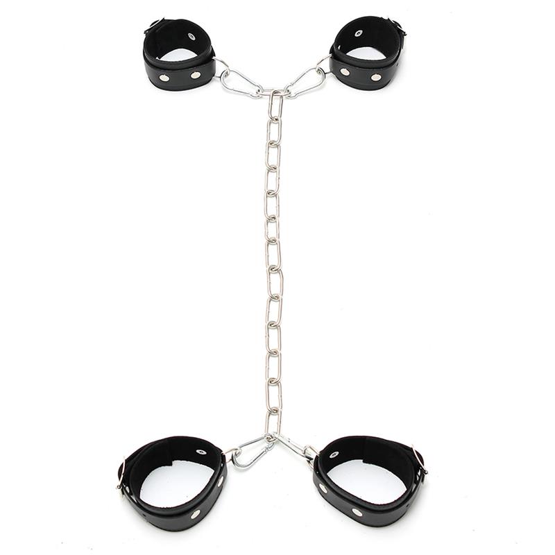 Esposas Cuero con Cadena Metálica Ajustable