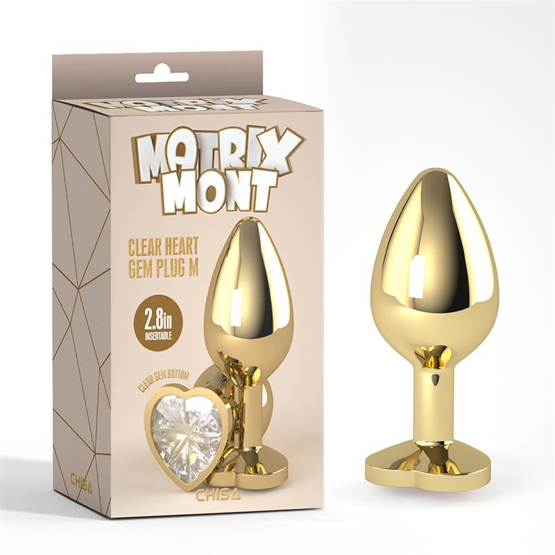 Plug Anal Dorado con Joya Talla M