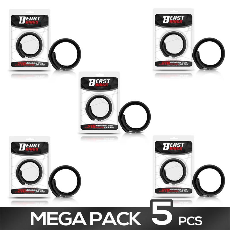 Pack de 5 Anillo Pene Ajustable Silicona Sólida 15-21 cm