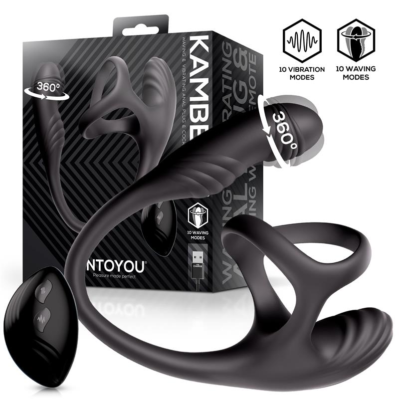 Kamber Plug Anal Vibración y Waving 360º y Estimulador Testículos